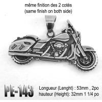 Pe-143, Pendentif Moto valises acier inoxidable ( Stainless Steel )